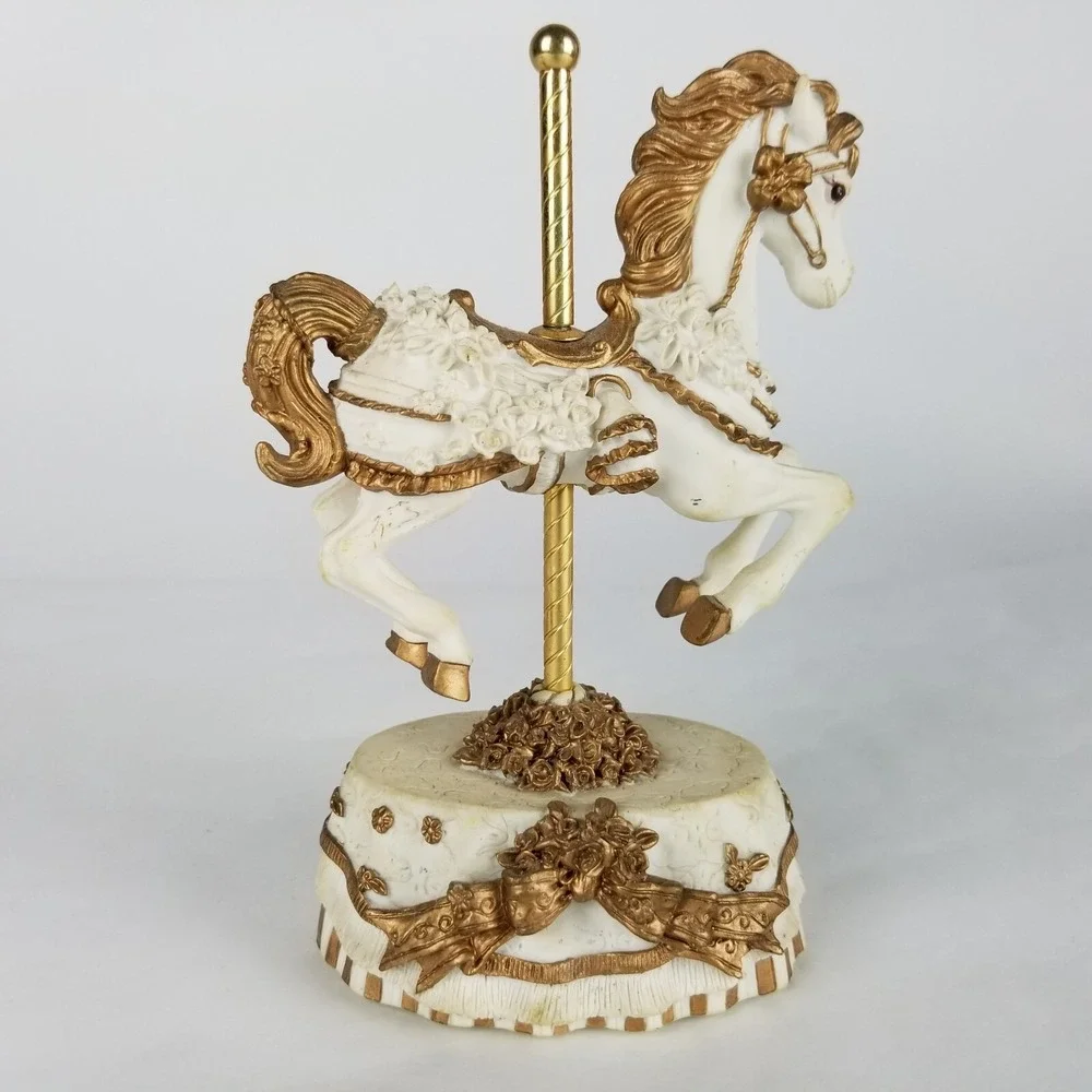 Carousel Horse‎ Melodies County Fair Collection My Favorite Things White & Gold
